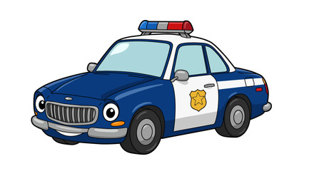 Police Car Cartoon Toy No Background Vector
