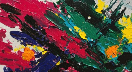 Abstract Expression: A vibrant abstract composition of dynamic brushstrokes, bold colors creating a textured and emotional visual experience