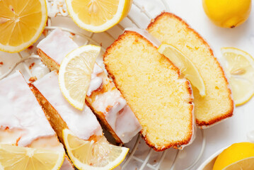 Lemon Butter Cake with Lemon Glaze.top veiw
