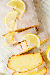 Lemon Butter Cake with Lemon Glaze.top veiw