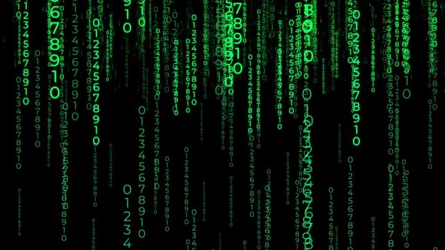 Exploring the mesmerizing world of digital code flowing in vibrant green hues against a dark background in an immersive experience of technology and creativity