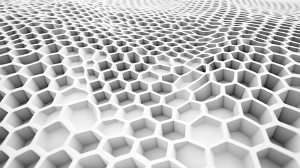 陰影が生み出す立体的な六角形ハニカムパターン