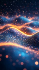 Fiery Blue Orange Cosmic Waves with Glowing Space Particles Picture