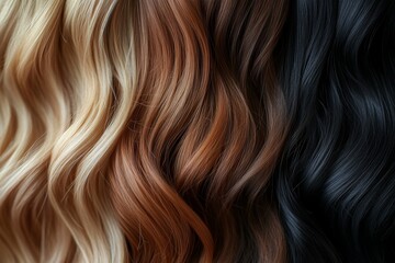 Fototapeta premium Women's barber shops feature a spectrum of hair colors for women, with hues ranging from blonde to dark brown
