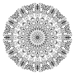 Black & White Mandala Design Template