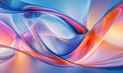 Abstract colorful fluid art with swirling patterns in blue, pink, and purple tones, soft light adding depth and vibrancy to the design, artistic and modern