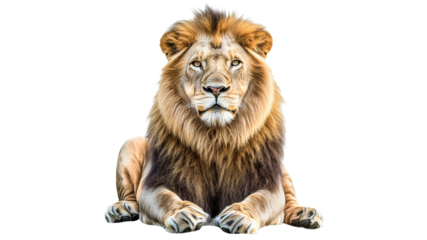 Majestic lion resting in serene posture