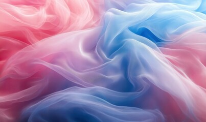 Obraz premium Abstract flowing pink and blue iridescent texture glowing under soft light for a dreamy and vibrant modern design
