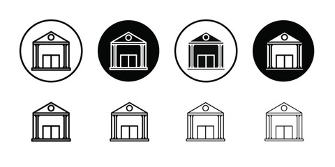 Bank icon Thin line flat illustration
