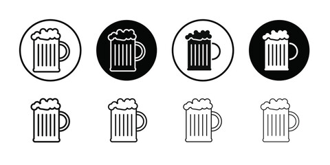 beer mug icon Thin line flat illustration