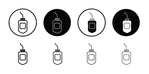 blood bag icon Thin line flat illustration