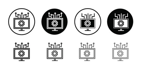 Computer Technology icon Thin line flat illustration