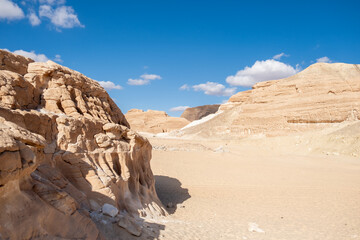 Expansive views of the Sinai desert in Egypt showcasing rugged terrain and clear blue skies