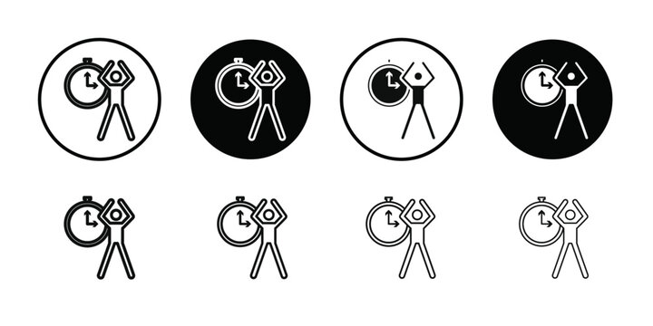 exercise time icon Thin line flat illustration