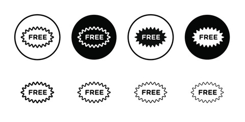 Free label icon Thin line flat illustration
