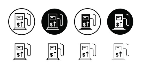 Fuel price increase icon Thin line flat illustration