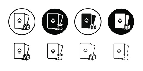 Gambling icon Thin line flat illustration