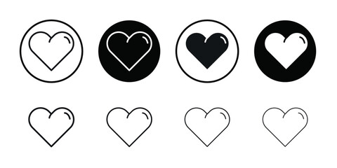 Heart icon Thin line flat illustration