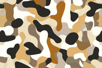 Naklejka premium A modern, minimalist pattern of abstract organic shapes in earthy tones, creating a stylish and sophisticated design.