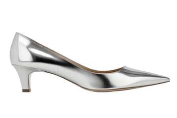 Elegant silver pointed toe heels