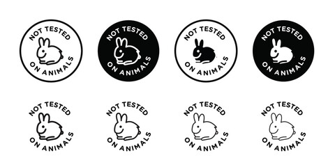 Not tested on animals icon Thin line flat illustration
