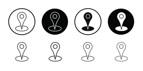 Pin icon Thin line flat illustration