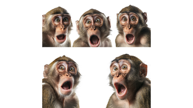 Monkeys with shocked expressions in series