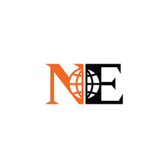 Abstract EN NE Earth Letter Logo with Modern Design