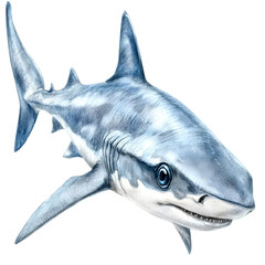 Fototapeta premium Friendly shark painting showcasing an artistic representation of marine life with vibrant colors and intricate details