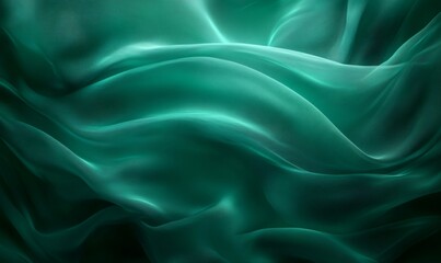 Fototapeta premium Smooth elegant emerald green silk or satin texture forming a beautiful luxurious background