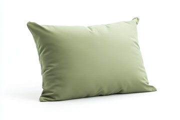 Cozy green pillow mockup on white background