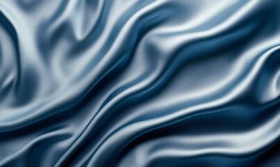 Obraz premium Smooth elegant blue satin fabric flowing and waving creating a luxurious background