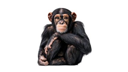 Chimpanzee posing with thoughtful expression
