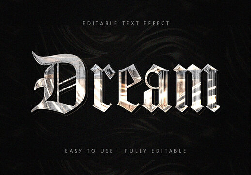 Silver Gothic Medieval Metallic Text Effect