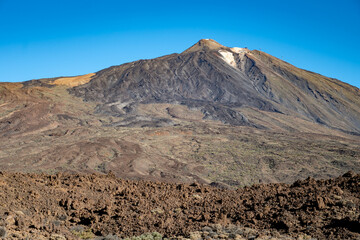 Visiting of Teide national park on Tenerife and view on volcanic landscapes, Canary islands, Spain