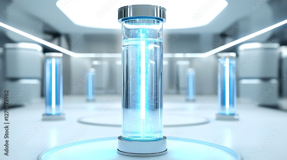 Aufkleber 3d rendering of a state of the art hydrogen water generator featuring a sleek and minimalist futuris