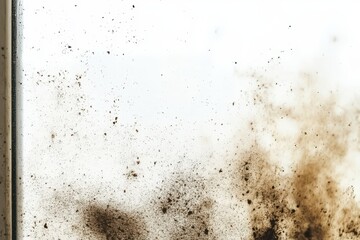 Grimy and dusty on glass backdrop