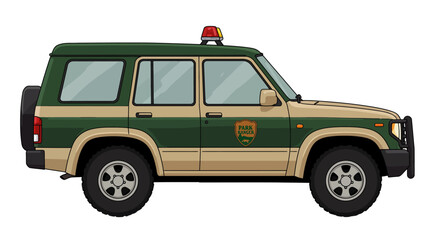 Park Ranger Car SUV Cartoon Toy No Background Vector