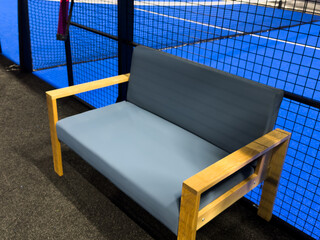 padel net on tennis court, close-up. Sport background
