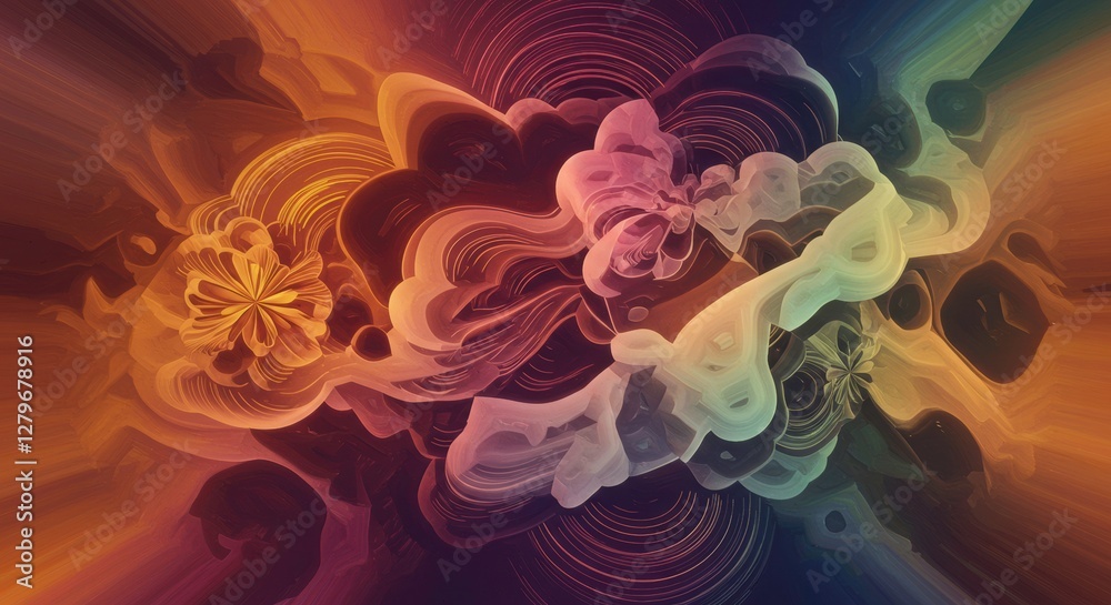 Poster abstract swirls of color: a captivating abstract artwork showcasing a dynamic swirl of vibrant color