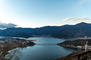Naklejka premium Kawaguchi lake in Fujiyama, Japan