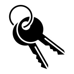 Two keys glyph solid icon