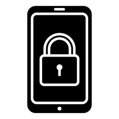 Locked phone glyph solid icon
