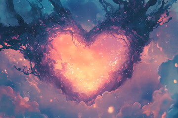 A soothing and calming illustration of a heart surrounded by a gentle, glowing aura, signifying the power of self love and acceptance in healing emotional wounds.