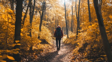 Backpacker on a trail