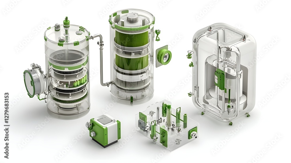 Poster detailed cutaway view showcasing the intricate design and layers of a gravity fed water purification
