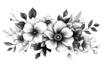 Detailed floral sketch art