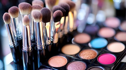 A makeup palette with many different colors of eyeshadow