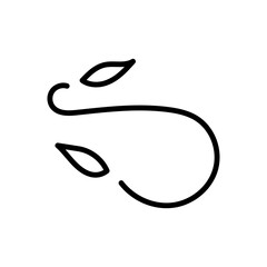 Minimalist Leaf with Wind Gust