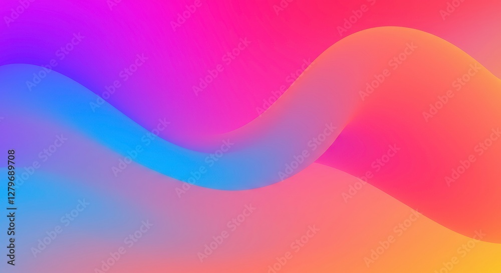Poster gradient of dreams: an abstract wave of vibrant colors blends smoothly, creating a dynamic and visua